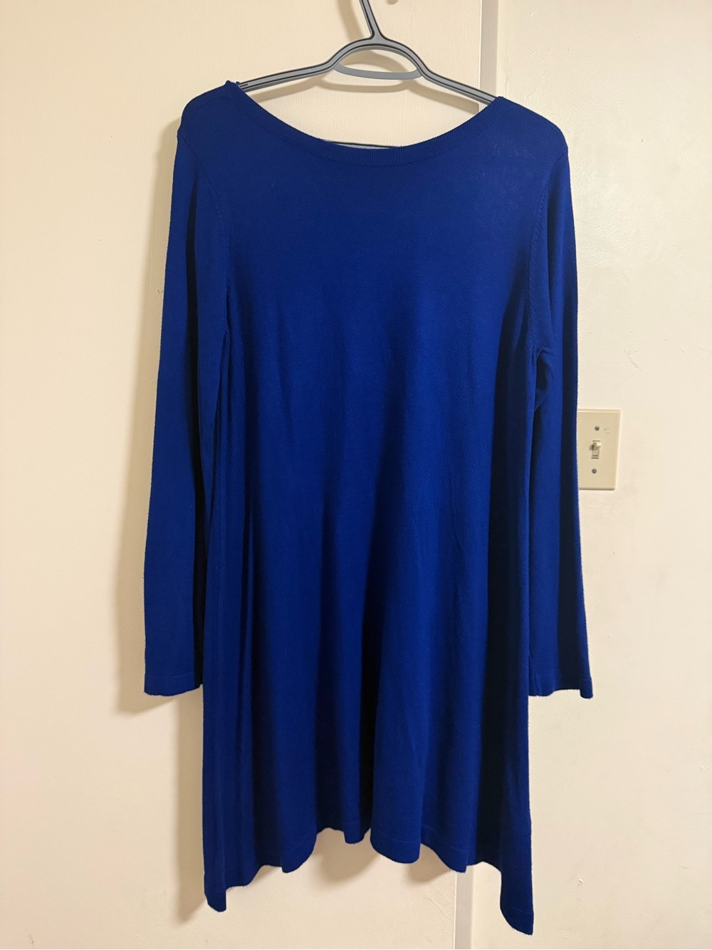 LC Waikiki Basic Royal Blue Fine-Knit Long-Sleeve Dress - Size L